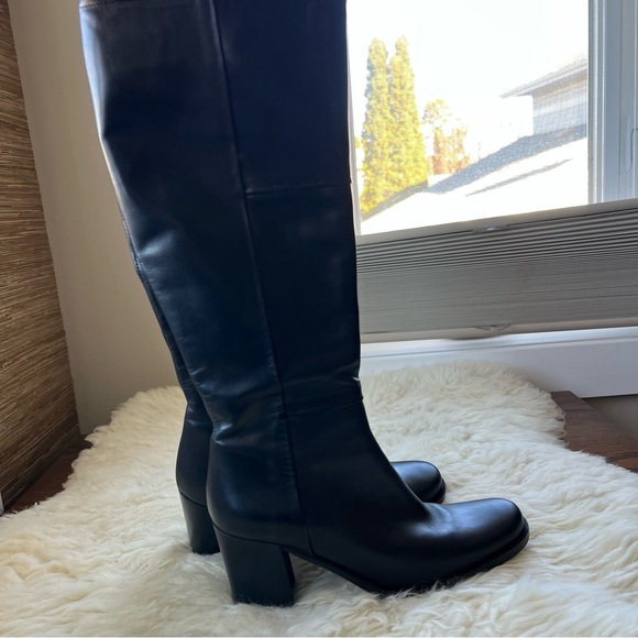 Bally Black Leather Knee-High Boots 6.5 - Picture 2 of 11